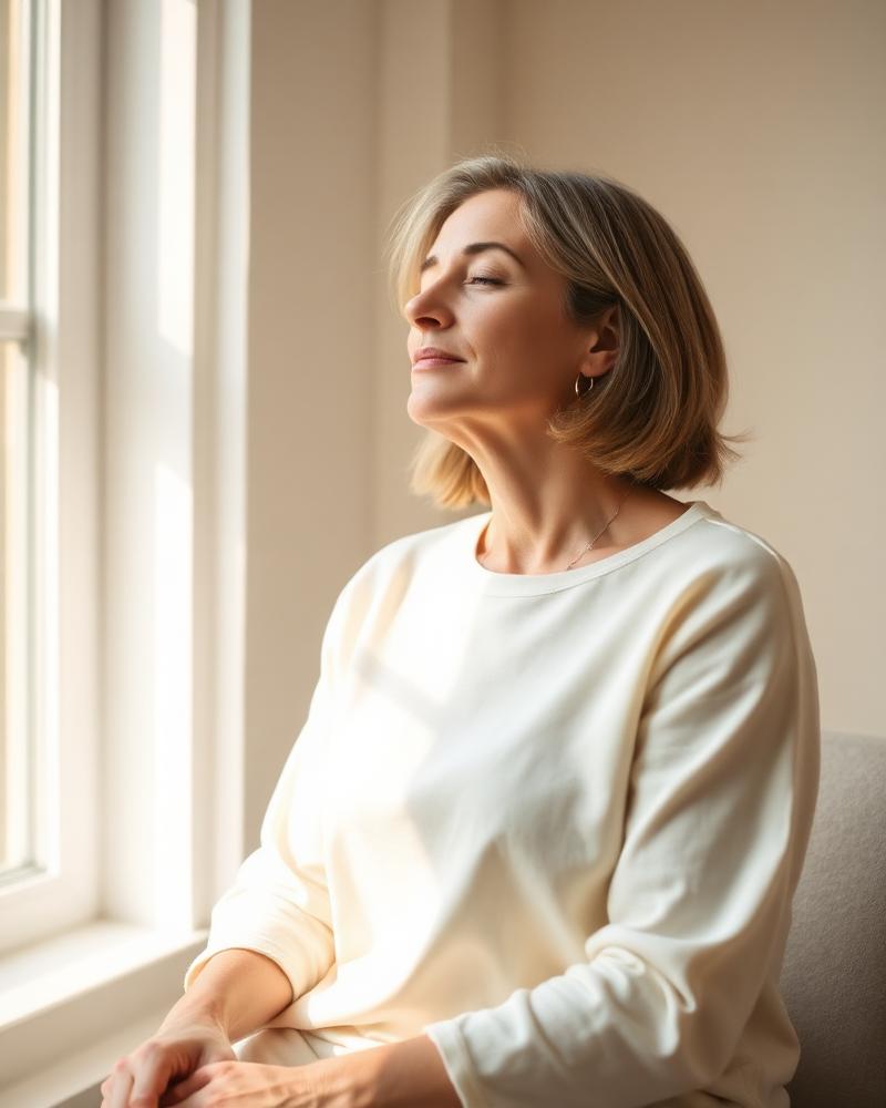 An adult client relaxing during a Solution Focused Hypnotherapy session in Surrey